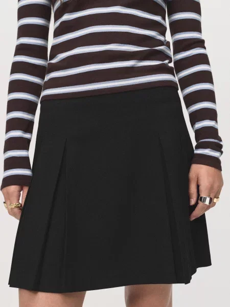 Спідниця міні MANGO поліестер/віскоза чорний