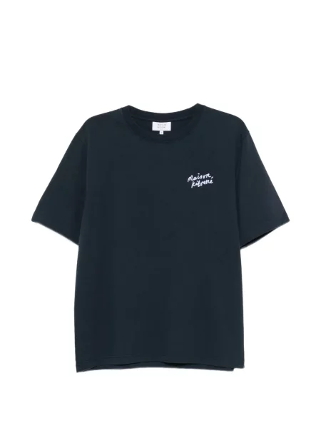 Tricou Maison Kitsune cu autograf albastru