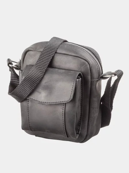 Кожаная сумка через плечо Shvigel черная