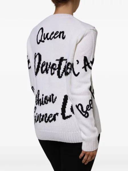Lung pulover Dolce & Gabbana alb