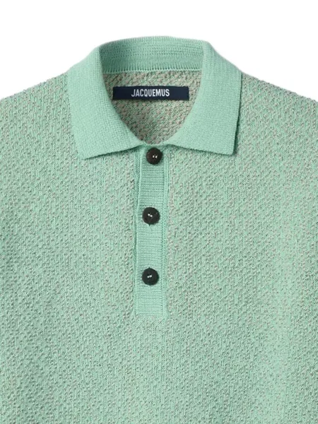Tricou polo Jacquemus tricotate verde