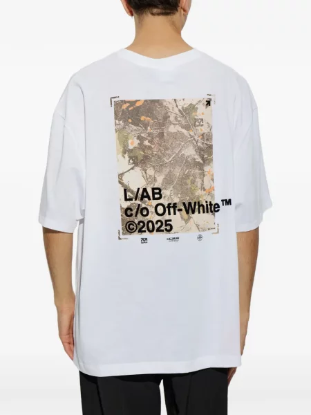 Tricou L/ab C/o Off-white cu imagine alb