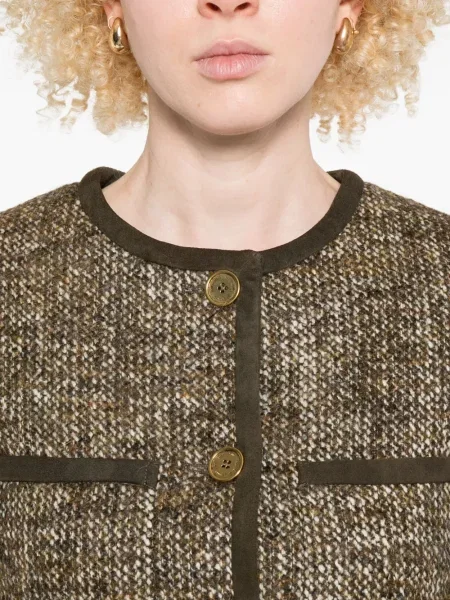 Geacă Golden Goose din tweed auriu