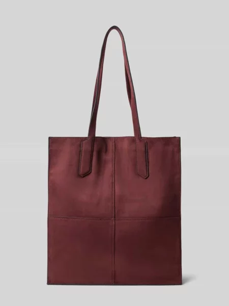 Torba tote z detalem z logo model ‘AMY’ Liebeskind Berlin bordowa
