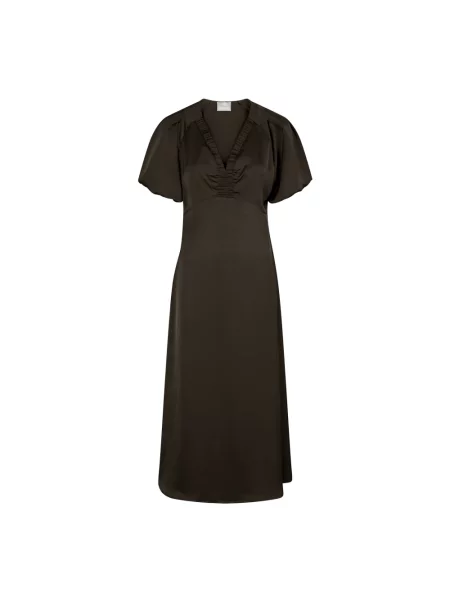 Satynowy sukienka satynowa Neo Noir garniturowy brązowy