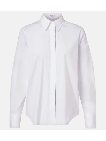 Cămașă Brunello Cucinelli din poplin alb