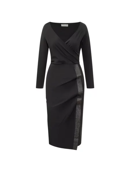 Rochie Chiara Boni La Petite Robe cu decolteu în V de costum negru