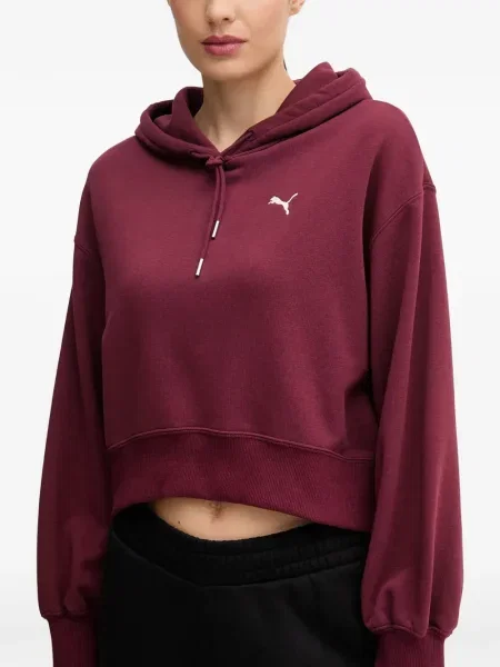 Decupat hanorac cu glugă Puma cu broderie roșu