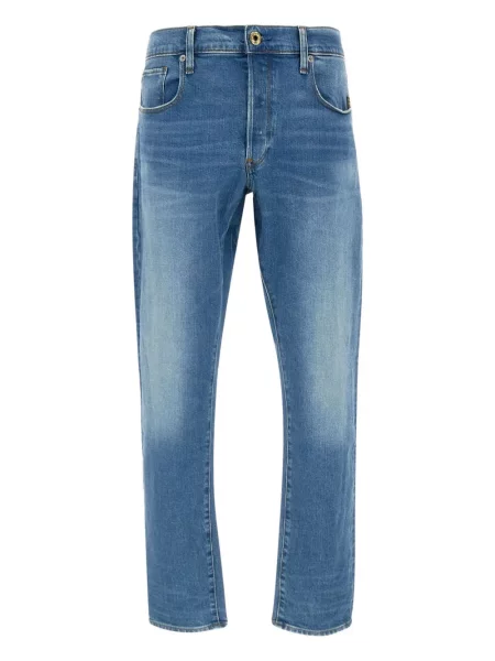 Blugi G-star Raw cu 5 buzunare cu autograf albastru