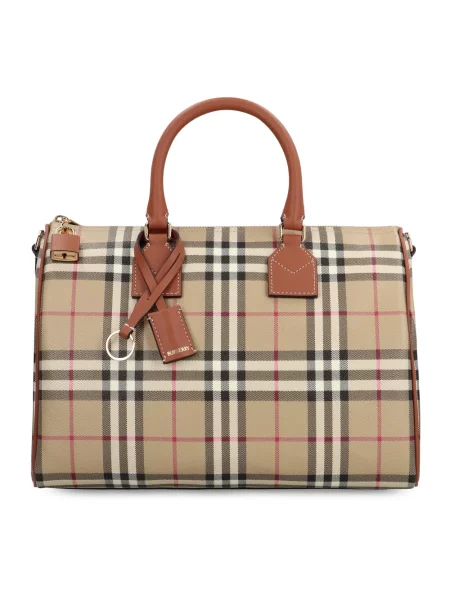 Torebka Burberry w kratę brązowa