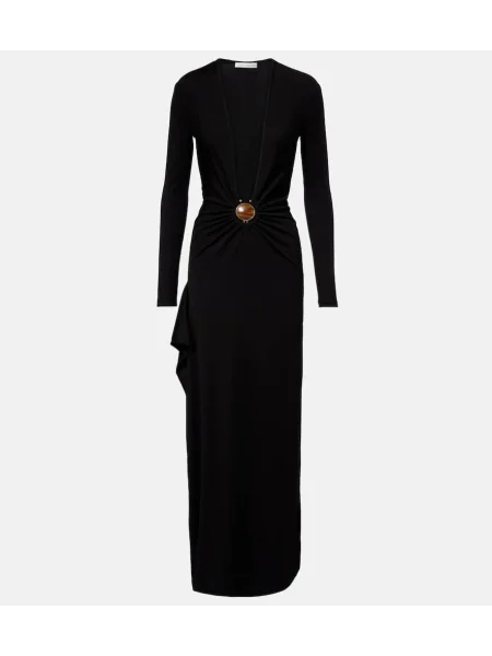 Maksi sukienka maxi Christopher Esber z dżerseju garniturowa czarna