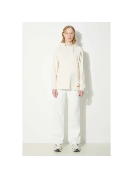 Fjallraven bluza Vardag Hoodie W z kapturem gładka beżowy