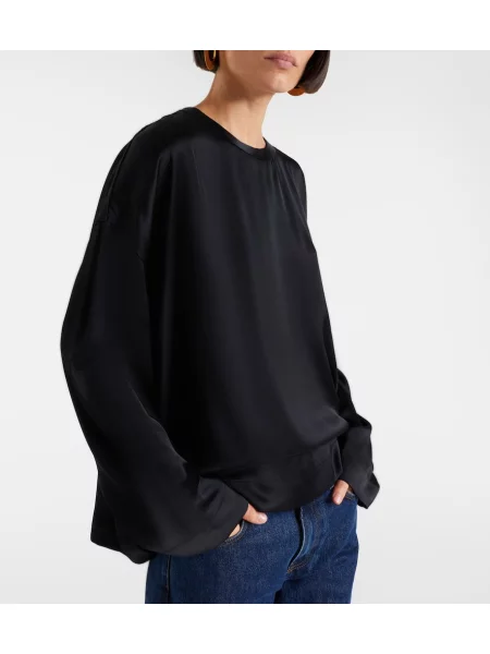 Top Toteme din satin negru