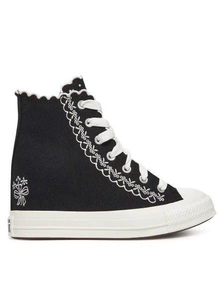 Кеды Converse на танкетке черные