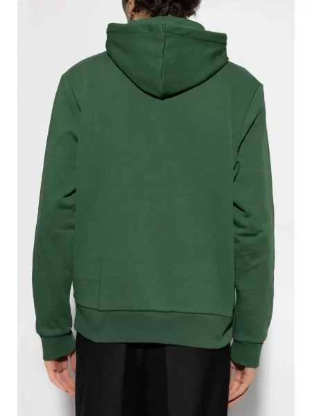 Fleece hoodie Lacoste με κέντημα πράσινο
