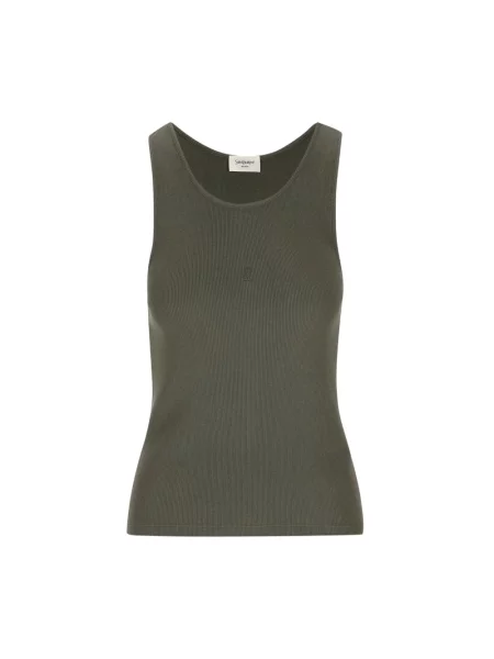 Top Saint Laurent bez rękawów zielony