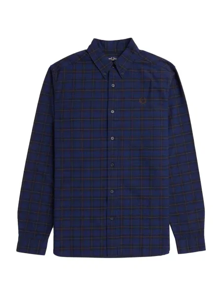 Cămașă Fred Perry în carouri din țesătură twill albastru