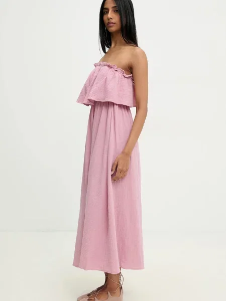 Платье миди Answear.lab клеш розовое