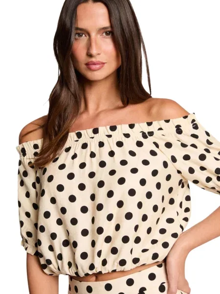 Bluză cu buline Morgan De Toi bej