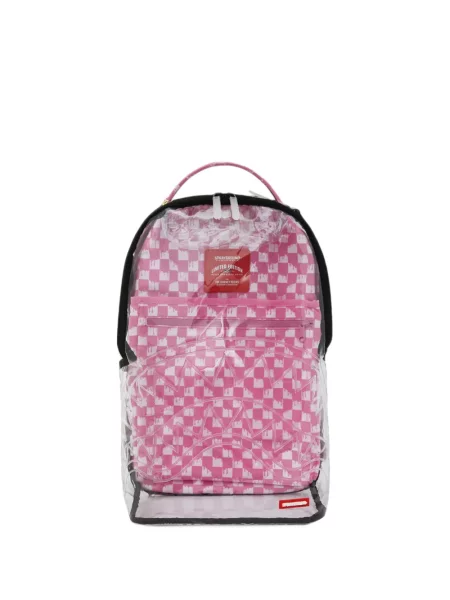 Rucsac Sprayground în carouri cu imagine roz