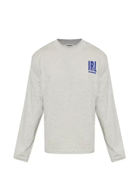 Lung tricou Jil Sander cu imagine gri