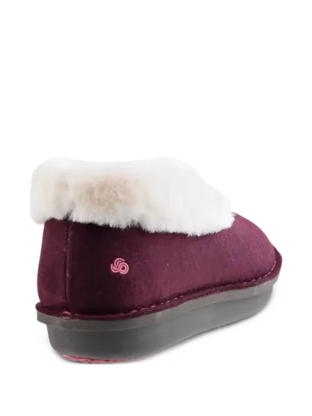 Szőrös szőrme díszítés otthoni papucs Clarks Originals lila