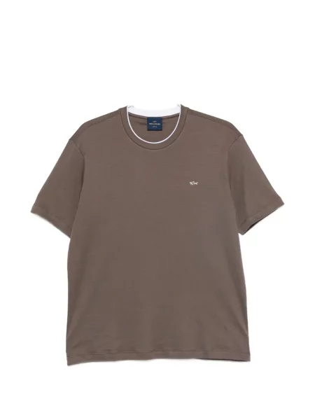Tricou Paul & Shark cu broderie maro