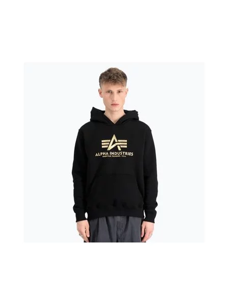 Кофта Alpha Industries Basic Carbon Hoody black/gold чорний