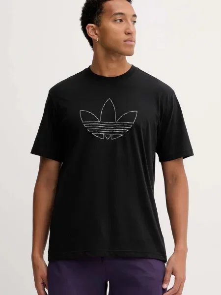 Adidas Originals tricou din Studded cu imprimeu negru