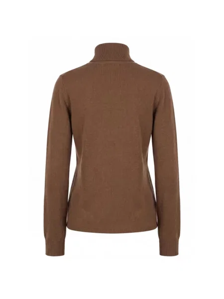 Sweter z golfem Max Mara Studio wełniany do golfa brązowy