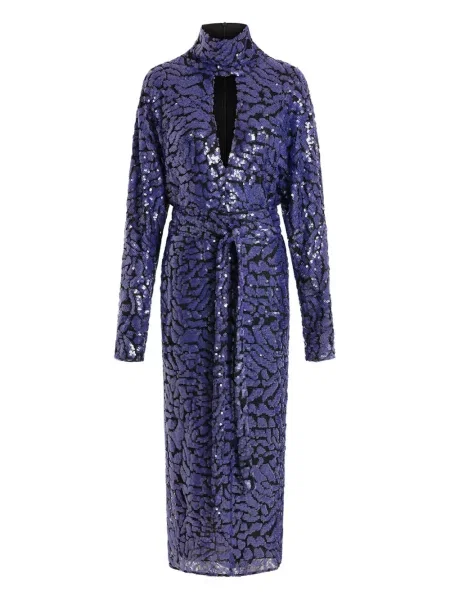 Sukienka midi 16arlington do kolan garniturowa fioletowa