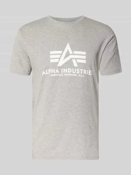 T-shirt z logo i okrągłym dekoltem Alpha Industries