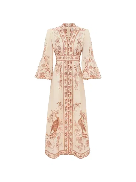 Rochie midi Zimmermann cu model floral cu imagine