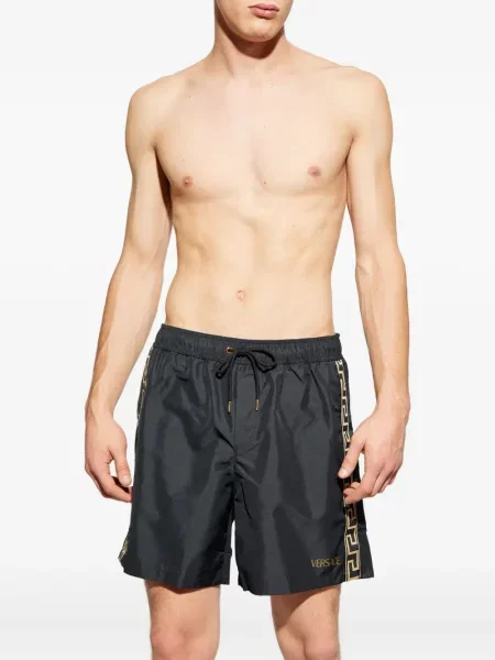 Slip de baie Versace cu imagine negru