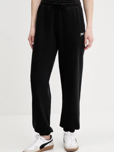 Bombažen spodnji del trenirke Tommy Jeans črna