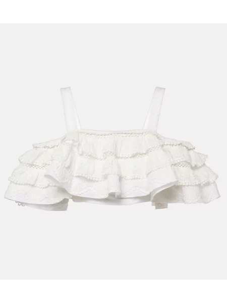 Cropp top Carolina Herrera cu broderie alb