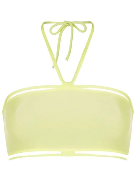 Bikini Gloria Coelho z dekoltem halter zielony