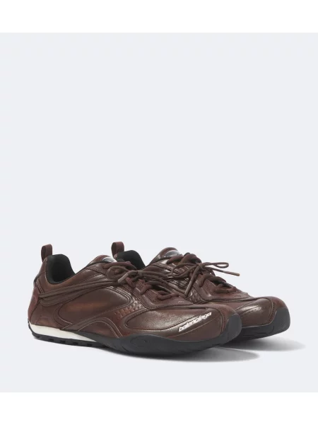 Sneakerși Balenciaga din piele maro