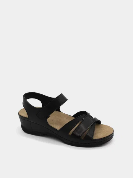 Кожаные босоножки Leon черные