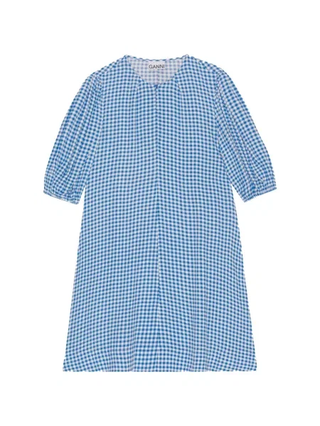 Rochie mini Ganni cu imagine din crep albastru