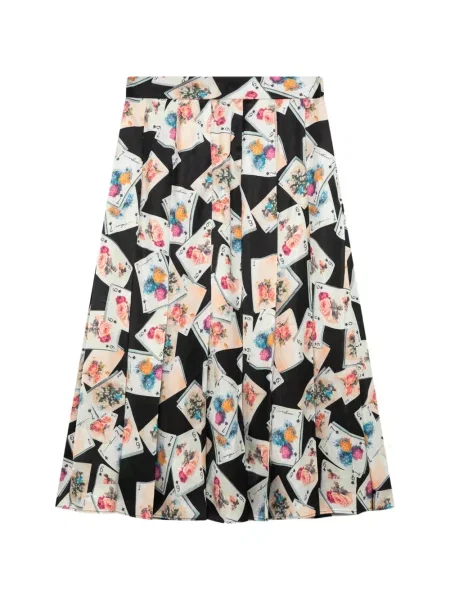 Fustă midi Msgm cu imagine negru