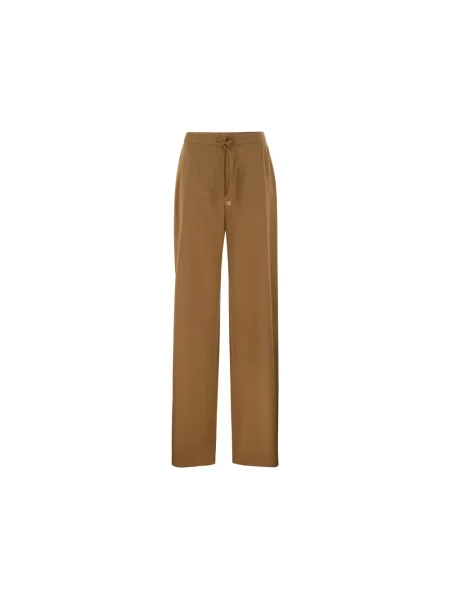Spodnie Max Mara Studio wełniane brązowe