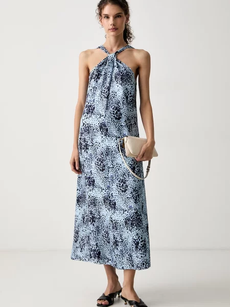 Max&Co. rochie de vară din mătase PALAZZI albastru
