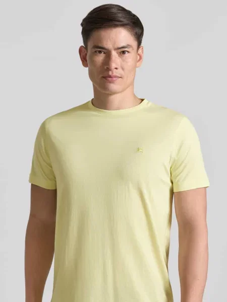T-shirt z okrągłym dekoltem i wyhaftowanym logo Lerros