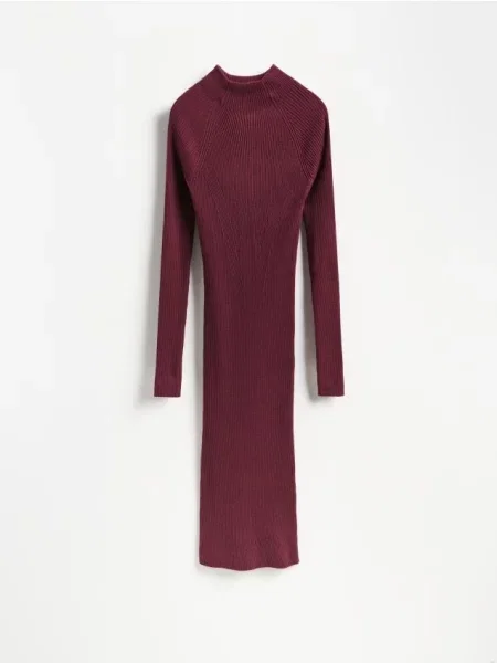 Reserved Rochie maxi din jerseu cu conținut ridicat de maro