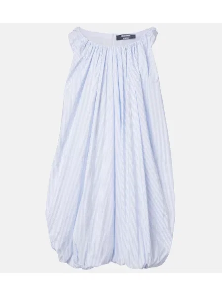 Rochie midi Jacquemus cu dungi până la genunchi de costum alb