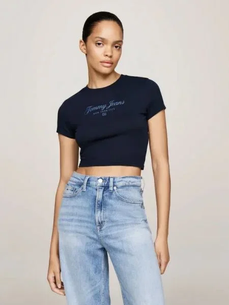 Tommy Jeans Póló | Cropped Fit kék