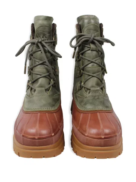 Botine Barbour cu șireturi din piele verde