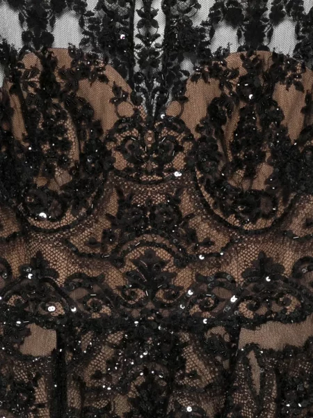 Top Zuhair Murad din dantelă negru
