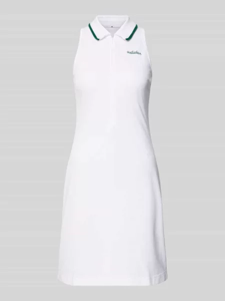 Sukienka mini z kołnierzykiem koszulowym Adidas Sportswear biała